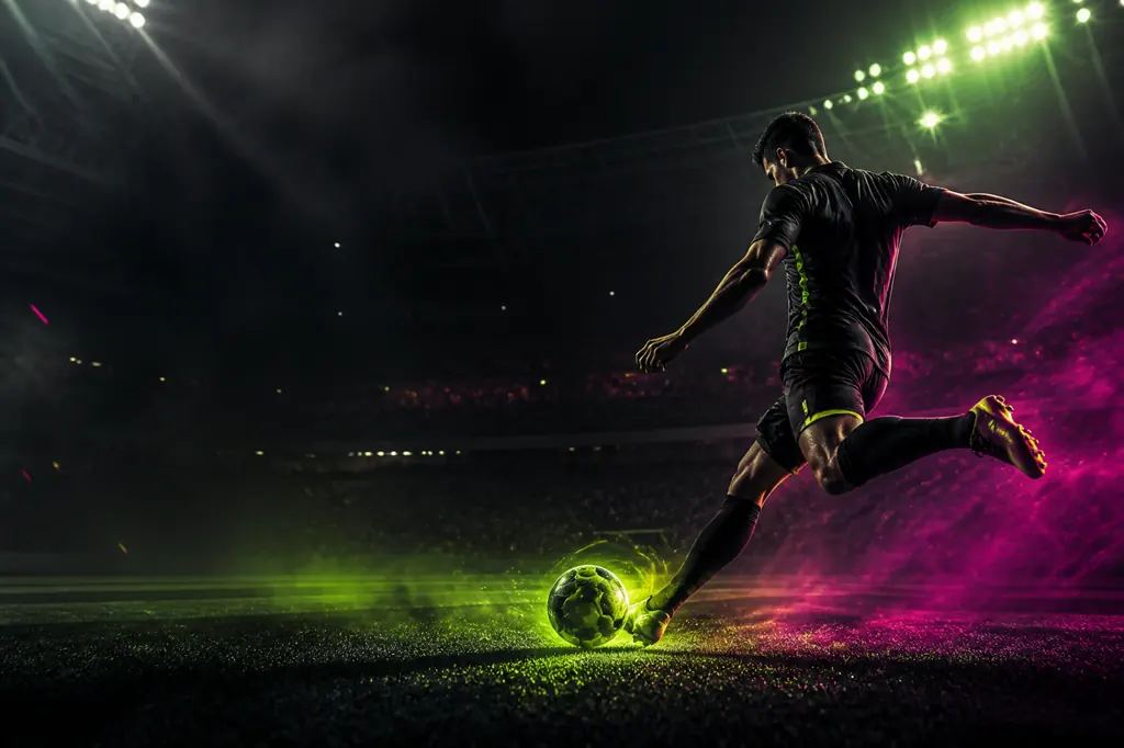 Tungi stadiondagi futbolchi